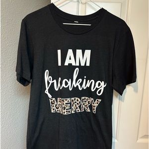 Bella Canvas brand;size medium; black Christmas t-shirt